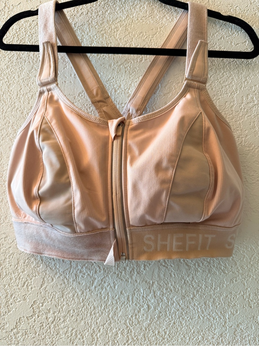 SHEFIT High Impact Front Zipper Adjustable Straps Sports Bra Pink Size 3 Luxe - Picture 3 of 9